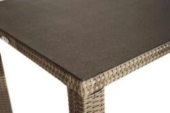 Ploß Rabida Sitzgruppe, Champagner-meliert, Polyrattan, Tisch 90 X 90 Cm, 4 Stapelsessel, Glasplatte In Steinoptik -Dopple Geschaft 10 21071.jpg