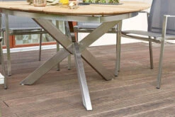 DIAMOND GARDEN Lyon Triangel Esstisch, Edelstahl/Recycled Teak, 150x 150 Cm -Dopple Geschaft 12 21210.jpg