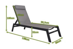 VILLANA Gartenliege, Anthrazit/grau, Aluminium/Textil, 198 X 60 X 32 Cm, Verstellbar -Dopple Geschaft 13405 5.jpg