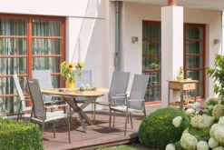 DIAMOND GARDEN Lyon Triangel Esstisch, Edelstahl/Recycled Teak, 150x 150 Cm -Dopple Geschaft 13 21210.jpg