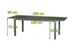 SIENA GARDEN Esstisch Miros, Graphit/anthrazit, Alu/Spraystone, Ca. 180/240x90 Cm -Dopple Geschaft 14277 3 5.jpg