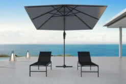 OUTFLEXX Ampelschirm, Anthrazit, Pulverbesch. Aluminium, 300x300 Cm, Inkl. Plattenständer, Twist-Funktion -Dopple Geschaft 16109 3 CGI.jpg