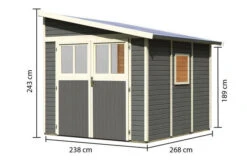 KARIBU Anlehnhaus Bomlitz 3, Terragrau, Fichtenholz 19mm, 255 X 268 X 243 Cm, Pultdach, Exkl. Fußboden -Dopple Geschaft 17864 5 05.jpg