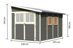 KARIBU Anlehnhaus Bomlitz 4, Terragrau, Fichtenholz 19mm, 255 X 355 X 243 Cm, Pultdach, Exkl. Fußboden -Dopple Geschaft 17864 6 05.jpg