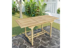 OUTFLEXX Ontario Ausziehtisch, Natur, Teakholz, 160/210x90cm, Fein Geschliffen