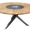 OUTFLEXX Esstisch, Edelstahl/FSC-Teakholz, Ø 170cm, Inkl. Drehbarer Granitplatte Und Eiskühler -Dopple Geschaft 1 16027.jpg