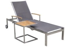 OUTFLEXX Sonnenliegen-Set, Taupe, Edelstahl/FSC-Teak, 195,5x74x35cm, Mit Armlehnen, Inkl. Beistelltisch 45x45cm -Dopple Geschaft 1 16547.jpg