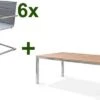 OUTFLEXX Esstischgarnitur, Edelstahl / FSC-Teak, Tisch 200 X 100 Cm, 6 Freischwinger Padded, Taupe -Dopple Geschaft 1 17302.jpg