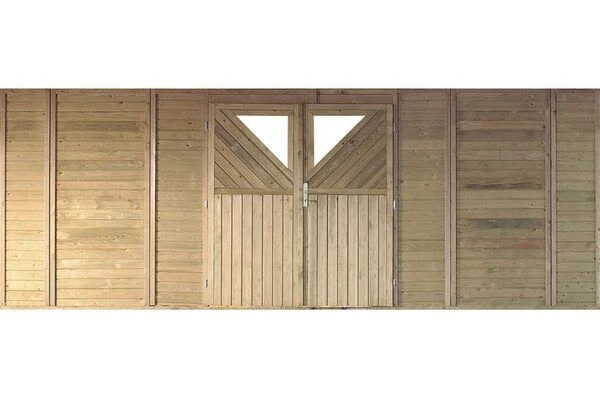 KARIBU Front Mit Doppeltür, Kiefer-Massivholz 2 KARIBU Front Mit Doppeltür, Kiefer-Massivholz