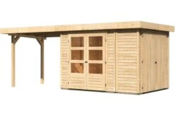 KARIBU Gartenhaus Retola 2, Fichtenholz 19 Mm, Inkl. Anbauschrank