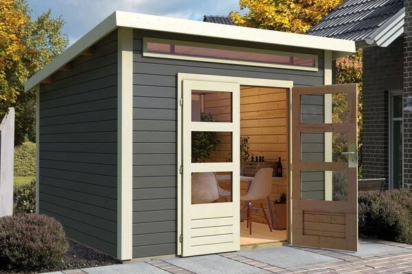 KARIBU Gartenhaus Kandern 6, Fichtenholz 28 Mm, Flachdach 3 KARIBU Gartenhaus Kandern 6, Fichtenholz 28 Mm, Flachdach