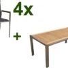 STERN Polaris Esstischgarnitur, Silbergrau, Edelstahl/FSC-Teak, Tisch 180 X 90 Cm, 4 Stapelsessel -Dopple Geschaft 1 18089.jpg