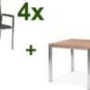 STERN Polaris Esstischgruppe, Silbergrau, Edelstahl/recycled Teak, Tisch 90 X 90 Cm, 4 Stapelsessel -Dopple Geschaft 1 18092.jpg