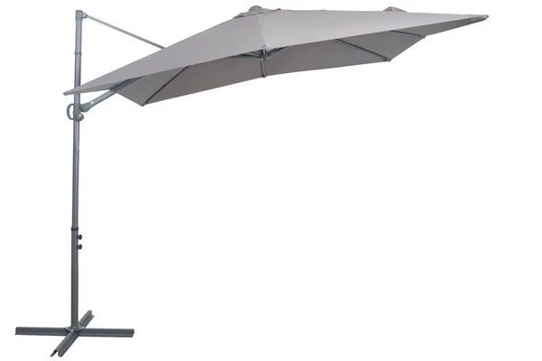 OUTFLEXX Ampelschirm, Anthrazit, Pulverbesch. Aluminium, 250x250cm, Inkl. Plattenständer 3 OUTFLEXX Ampelschirm, Anthrazit, Pulverbesch. Aluminium, 250x250cm, Inkl. Plattenständer