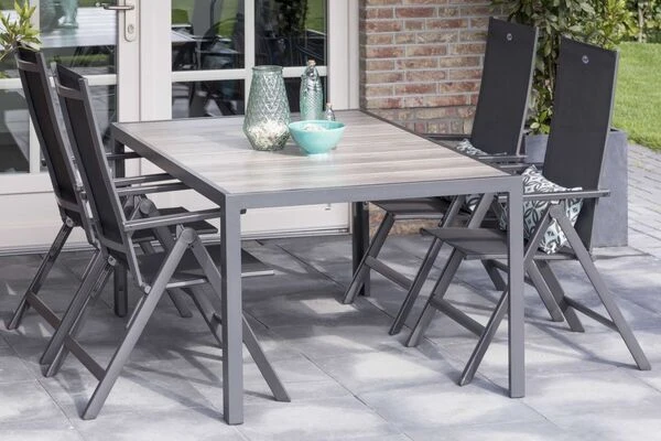 HARTMAN Tanger/Aruba Esstischgruppe, Xerix, Alu/Keramik, 168x105cm, 4 Multipositionssessel 3 HARTMAN Tanger/Aruba Esstischgruppe, Xerix, Alu/Keramik, 168x105cm, 4 Multipositionssessel