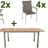 STERN Cardiff Esstischgruppe, Silber/taupe, Edelstahl/FSC-Teak, Tisch 150/200 X 90 Cm, 4 Stapel-, 2 Multipositionssessel 2 STERN Cardiff Esstischgruppe, Silber/taupe, Edelstahl/FSC-Teak, Tisch 150/200 X 90 Cm, 4 Stapel-, 2 Multipositionssessel -Dopple Geschaft 1 19700.jpg