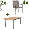 STERN Cardiff Set, Silber/silbergrau, Edelstahl/FSC-Teak, Tisch 150/200 X 90 Cm, 4 Stapel-, 2 Multipositionssessel -Dopple Geschaft 1 19750.jpg