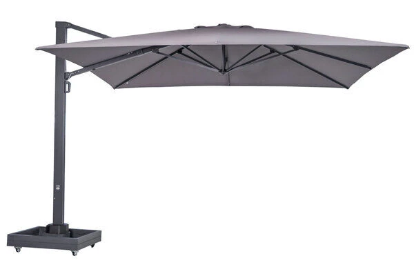 OUTFLEXX Ultimate L Ampelschirm, Anthrazit/grau, Alu/Spuncrylic®, 400x400cm, Inkl. Befüllbarem Schirmständer 3 OUTFLEXX Ultimate L Ampelschirm, Anthrazit/grau, Alu/Spuncrylic®, 400x400cm, Inkl. Befüllbarem Schirmständer