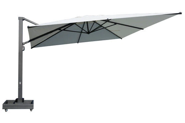 OUTFLEXX Ultimate XL Ampelschirm, Anthrazit/creme, Alu/Spuncrylic®, 450x450cm, Inkl. Befüllbarem Schirmständer 3 OUTFLEXX Ultimate XL Ampelschirm, Anthrazit/creme, Alu/Spuncrylic®, 450x450cm, Inkl. Befüllbarem Schirmständer