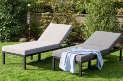 HARTMAN Eva Loungeliege, Flanelle, Sunbrella, 195 X 70 X 45 Cm, Rückenlehne Verstellbar, Hohe Liegefläche