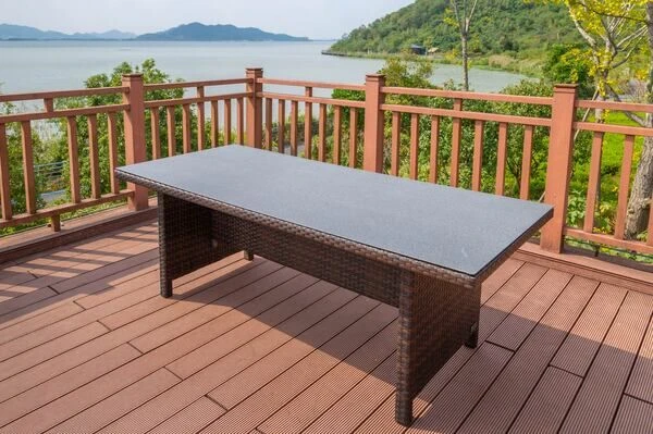 OUTFLEXX Dining Tisch, Braun Marmoriert, Polyrattan, 220 X 100 Cm, Tischplatte Spraystone, 6mm 3 OUTFLEXX Dining Tisch, Braun Marmoriert, Polyrattan, 220 X 100 Cm, Tischplatte Spraystone, 6mm