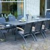HARTMAN Sondermodell Xanadu / Da Vinci Sitzgruppe, Xerix/anthrazit, Alu/Glaskeramik, 8 Diningsessel, 2 Multipos, 220/280x100cm