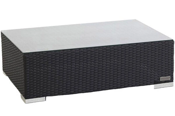 OUTFLEXX Kaffeetisch, Schwarz, Polyrattan, 95x65cm, Mit Glas-Tischplatte 3 OUTFLEXX Kaffeetisch, Schwarz, Polyrattan, 95x65cm, Mit Glas-Tischplatte