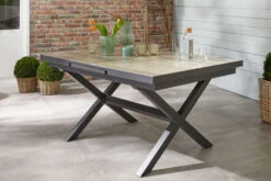 Ploß Louvra Auszugs-Dining-Tisch, Anthrazit/Holzoptik, Alu/Keramik, 160/210x100,5cm, Tischplatte Aus Keramikfliesen -Dopple Geschaft 21629 1.jpg