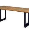 OUTFLEXX Trui Esstisch, Natur/anthrazit, Alu/recycled FSC-Teak, 220 X 100 Cm, U-Gestell