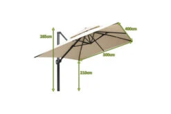 OUTFLEXX Ampelschirm, Anthrazit/creme, Aluminium/Polyester, 300x400cm, Rechteckig -Dopple Geschaft 21788 5.jpg