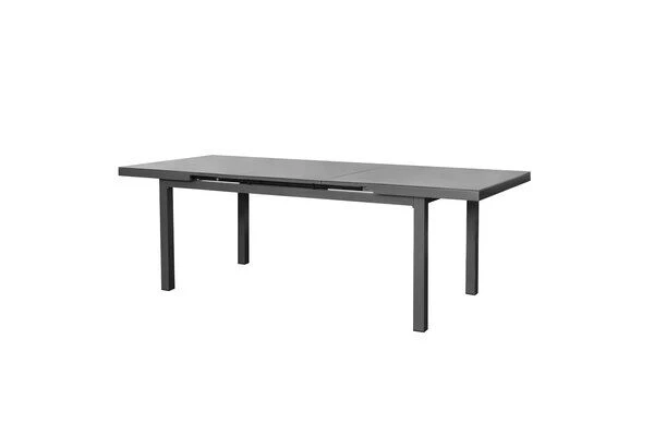 OUTFLEXX Premium Ausziehtisch, Graphit, Aluminium/Glas, 180/240x100cm, Automatischer Ausziehmechanismus 4 OUTFLEXX Premium Ausziehtisch, Graphit, Aluminium/Glas, 180/240x100cm, Automatischer Ausziehmechanismus – Bild 2