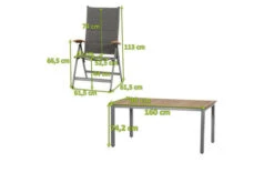 SIENA GARDEN Savina XL/Geneva Esstischgarnitur, Graphit/grau, Alu/Teak/Texfabric, Tisch 160x90 Cm, 6 Multipos. -Dopple Geschaft 22031 5.jpg