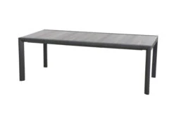 SIENA GARDEN Gomera II/Kingston Esstischgarnitur, Matt Graphit/grau/wood Look, Alu/Teak/Keramik/Texfabric, Tisch 220/340x108 Cm, 6 Stapelsessel -Dopple Geschaft 22065 3.jpg