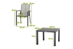 SIENA GARDEN Silva/Velia Esstischgarnitur, Matt Anthrazit, Alu/Keramik/Ranotex®-Gewebe, Tisch 100x100 Cm, 4 Dining Sessel -Dopple Geschaft 22072 5.jpg