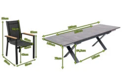 OUTFLEXX Esstischgarnitur, OUTFLEXX® Anthrazit Matt, Alu /HPL / Teak, Tisch 180/280x100cm, 10 Stapelsessel 21 OUTFLEXX Esstischgarnitur, OUTFLEXX® Anthrazit Matt, Alu /HPL / Teak, Tisch 180/280x100cm, 10 Stapelsessel -Dopple Geschaft 22151 5.jpg