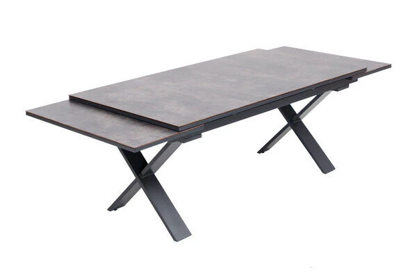 OUTFLEXX Esstischgarnitur, OUTFLEXX® Anthrazit Matt, Alu /HPL / Teak, Tisch 180/280x100cm, 10 Stapelsessel 9 OUTFLEXX Esstischgarnitur, OUTFLEXX® Anthrazit Matt, Alu /HPL / Teak, Tisch 180/280x100cm, 10 Stapelsessel – Bild 7