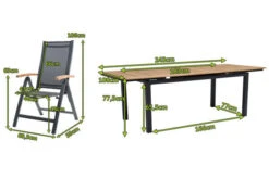 OUTFLEXX Esstischgarnitur, OUTFLEXX® Anthrazit Matt, Alu / Teak / Textil, Tisch 180/240x100cm, 8 Multipositionssessel 22 OUTFLEXX Esstischgarnitur, OUTFLEXX® Anthrazit Matt, Alu / Teak / Textil, Tisch 180/240x100cm, 8 Multipositionssessel -Dopple Geschaft 22186 5 mass.jpg