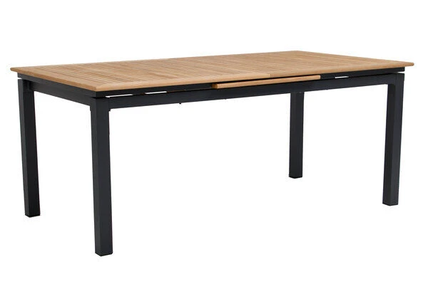 OUTFLEXX Esstischgarnitur, OUTFLEXX® Anthrazit Matt, Alu / Teak / Textil, Tisch 180/240x100cm, 8 Multipositionssessel 9 OUTFLEXX Esstischgarnitur, OUTFLEXX® Anthrazit Matt, Alu / Teak / Textil, Tisch 180/240x100cm, 8 Multipositionssessel – Bild 7