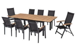 OUTFLEXX Esstischgarnitur, OUTFLEXX® Anthrazit Matt, Alu / Teak / Textil, Tisch 180/240x100cm, 6 Stapelsessel, 2 Multipo 41 OUTFLEXX Esstischgarnitur, OUTFLEXX® Anthrazit Matt, Alu / Teak / Textil, Tisch 180/240x100cm, 6 Stapelsessel, 2 Multipo -Dopple Geschaft 22190 20.jpg