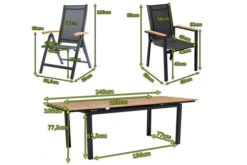 OUTFLEXX Esstischgarnitur, OUTFLEXX® Anthrazit Matt, Alu / Teak / Textil, Tisch 180/240x100cm, 6 Stapelsessel, 2 Multipo 26 OUTFLEXX Esstischgarnitur, OUTFLEXX® Anthrazit Matt, Alu / Teak / Textil, Tisch 180/240x100cm, 6 Stapelsessel, 2 Multipo -Dopple Geschaft 22190 5.jpg