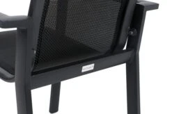 OUTFLEXX Esstischgarnitur, OUTFLEXX® Anthrazit Matt, Alu / Teak / Textil, Esstisch Ø 150 Cm, 5 Stapelsessel -Dopple Geschaft 22203 12.jpg