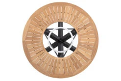 OUTFLEXX Esstischgarnitur, OUTFLEXX® Anthrazit Matt, Alu / Teak / Textil, Esstisch Ø 150 Cm, 5 Stapelsessel -Dopple Geschaft 22203 8.jpg