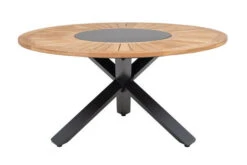 OUTFLEXX Esstischgarnitur, OUTFLEXX® Anthrazit Matt, Alu / Teak / Textil, Esstisch Ø 150 Cm, 5 Stapelsessel -Dopple Geschaft 22203 9.jpg