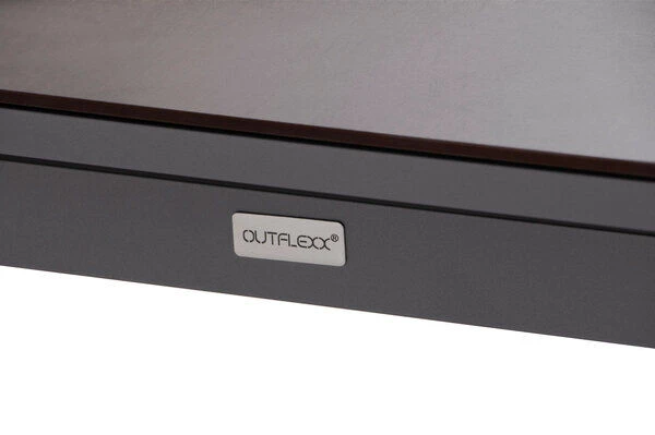 OUTFLEXX Esstischgarnitur, Silber, Alu / HPL / Textil, Tisch 180/280x100cm, 8 Stapelsessel 15 OUTFLEXX Esstischgarnitur, Silber, Alu / HPL / Textil, Tisch 180/280x100cm, 8 Stapelsessel – Bild 13