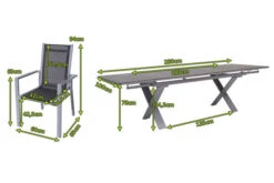 OUTFLEXX Esstischgarnitur, Silber, Alu / HPL / Textil, Tisch 180/280x100cm, 8 Stapelsessel 23 OUTFLEXX Esstischgarnitur, Silber, Alu / HPL / Textil, Tisch 180/280x100cm, 8 Stapelsessel -Dopple Geschaft 22224 5.jpg