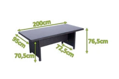 OUTFLEXX Esstisch, Braun, Polyrattan, 200x95cm, Tischplatte Spraystone, 6mm, Aufliegend -Dopple Geschaft 22287 5.jpg