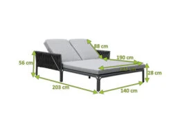 OUTFLEXX Mermaid Doppelliege, Anthrazit, Aluminium/XL Rope, 140x56x132 Cm, Inkl. Polster -Dopple Geschaft 22310 4.jpg