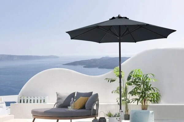 OUTFLEXX Mittelstockschirm, Anthrazit, Aluminium, Ø 270 Cm, Rund 4 OUTFLEXX Mittelstockschirm, Anthrazit, Aluminium, Ø 270 Cm, Rund – Bild 2