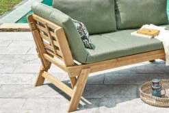 OUTFLEXX Lounge/Liege, FSC Akazie, Teakoptik, 192x70x60cm, Inkl. Polster, Grün -Dopple Geschaft 22356 4.jpg