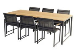 HARTMAN Fontaine Esstisch, Anthrazit/beige, Aluminium/Teak, 220x100cm, U-Gestell, FSC Teak -Dopple Geschaft 22438 4.jpg